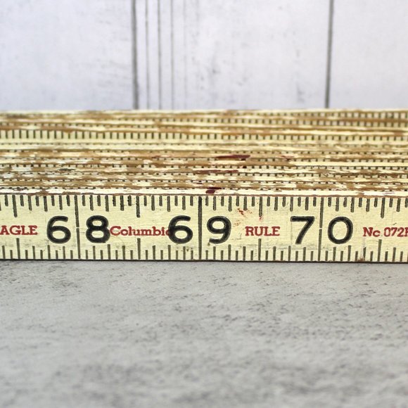 Vintage Columbia Eagle Master Quality Wood Metal Vintage Folding Hinged Ruler - Picture 4 of 5